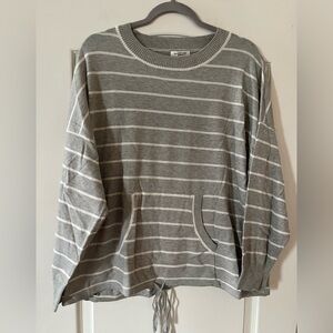 Max Studio Gray and Off White Striped Sweater Women’s Size 1X